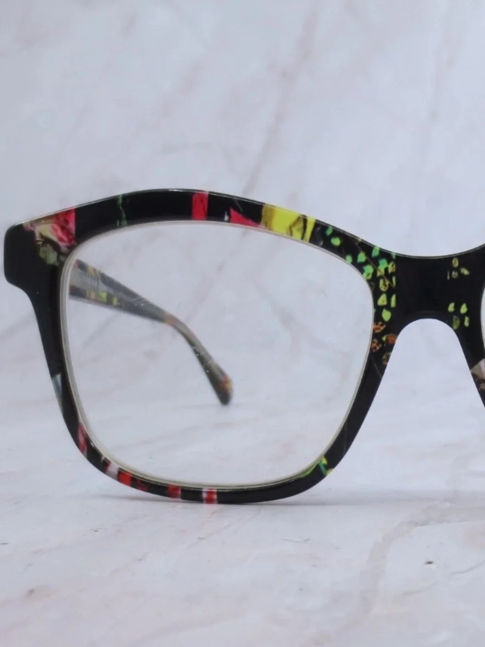Christian Lacroix Black Floral “Babylon” Eyeglasses with Original Case and Wipe